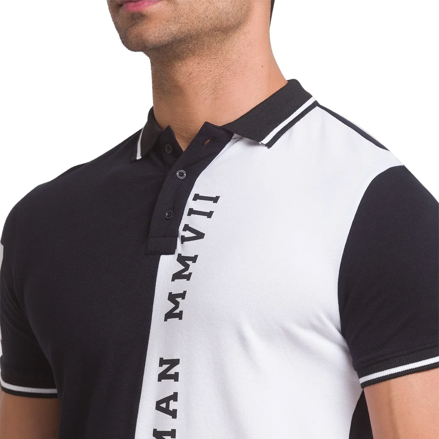 Black Slim Straight Fit Men's Polo T-Shirt by Being Human Clothing - Image 5