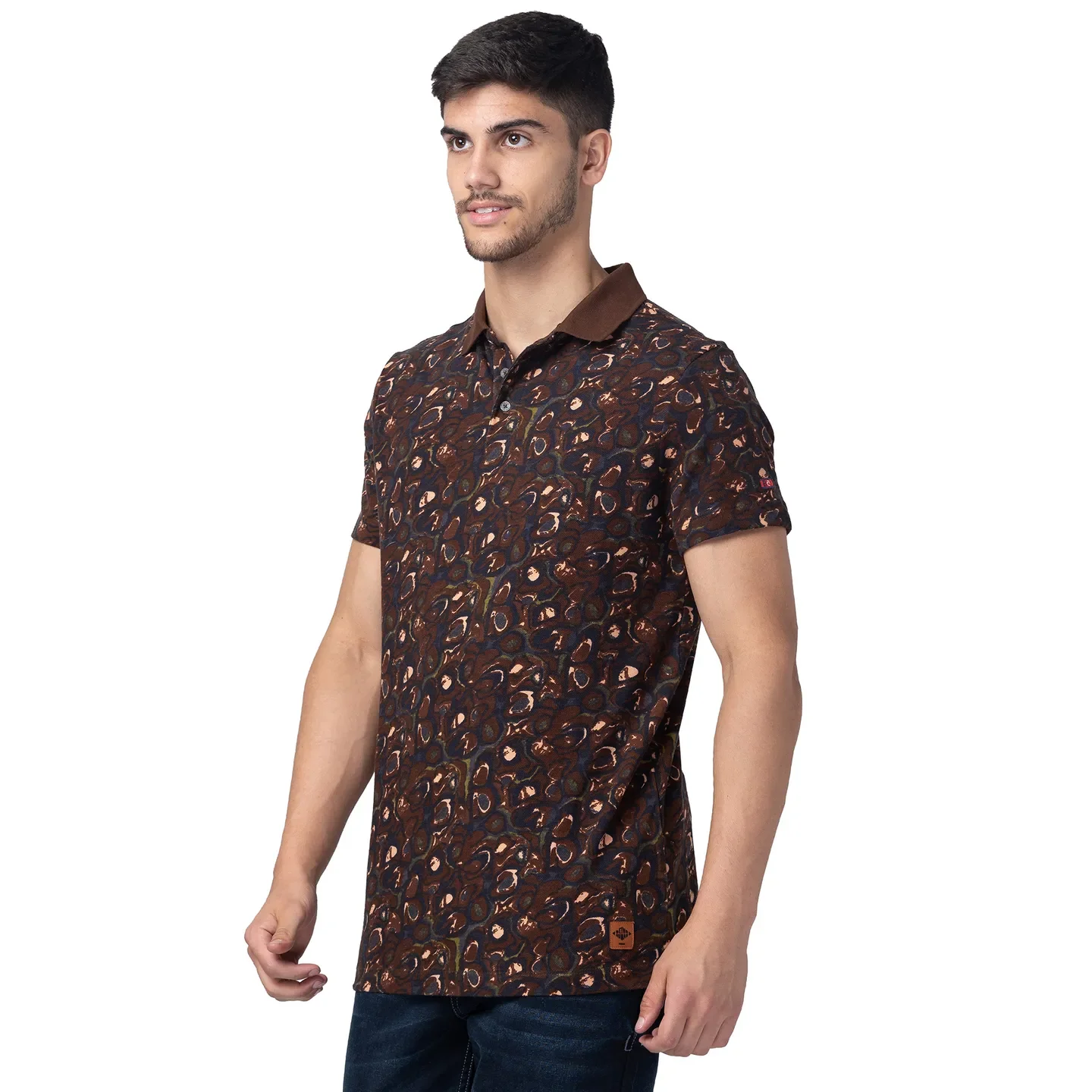 Black Slim Straight Fit Men's Polo T-Shirt by Being Human Clothing - Image 2