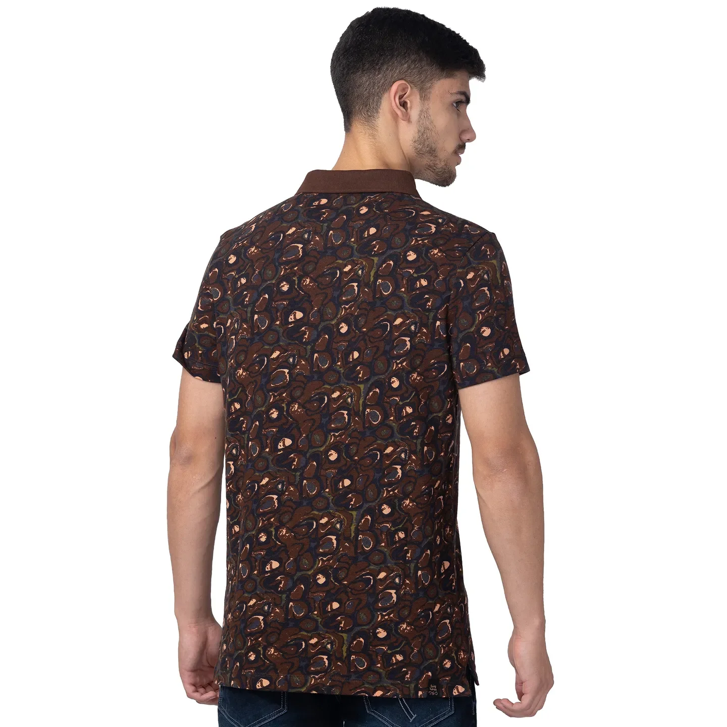 Black Slim Straight Fit Men's Polo T-Shirt by Being Human Clothing - Image 3