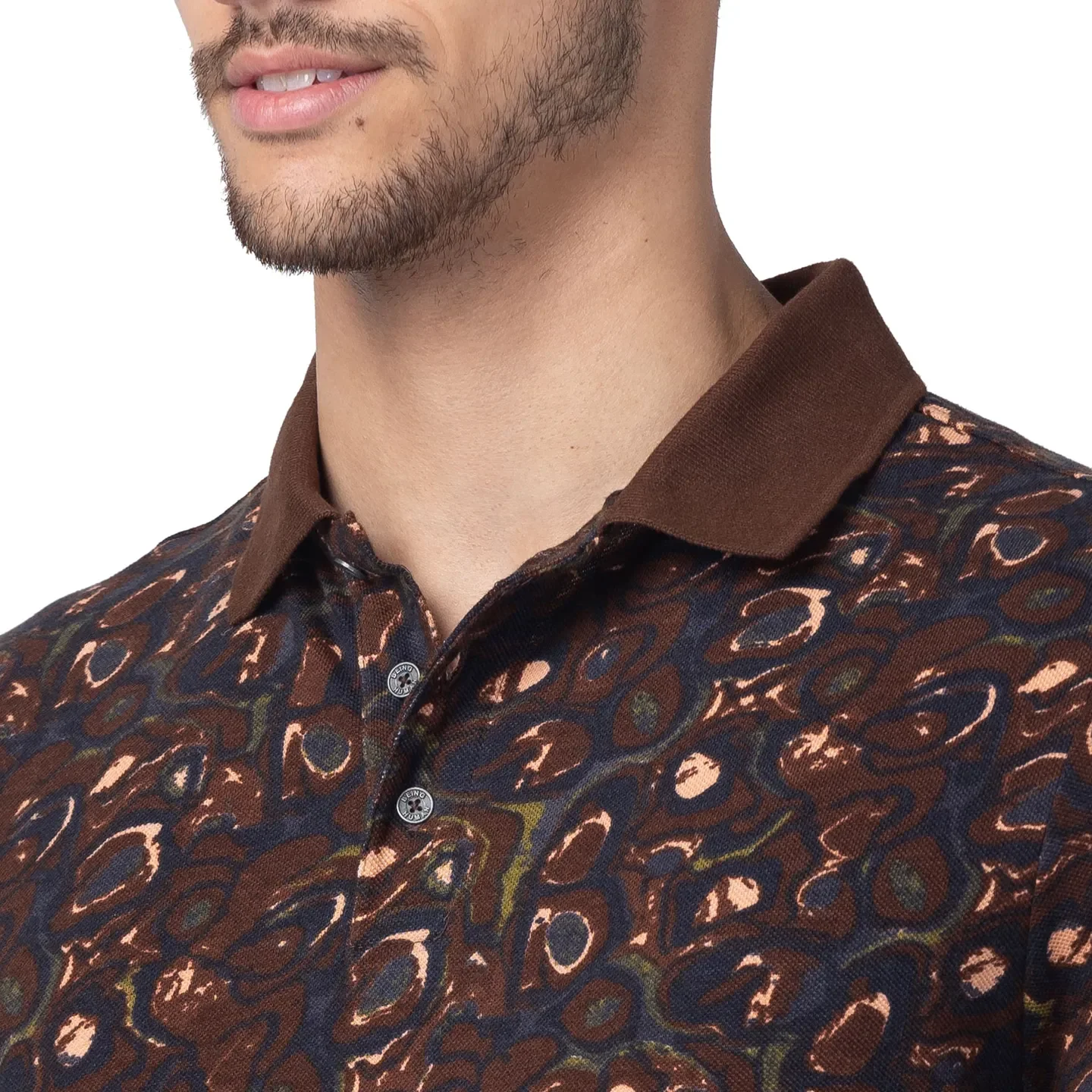 Black Slim Straight Fit Men's Polo T-Shirt by Being Human Clothing - Image 4