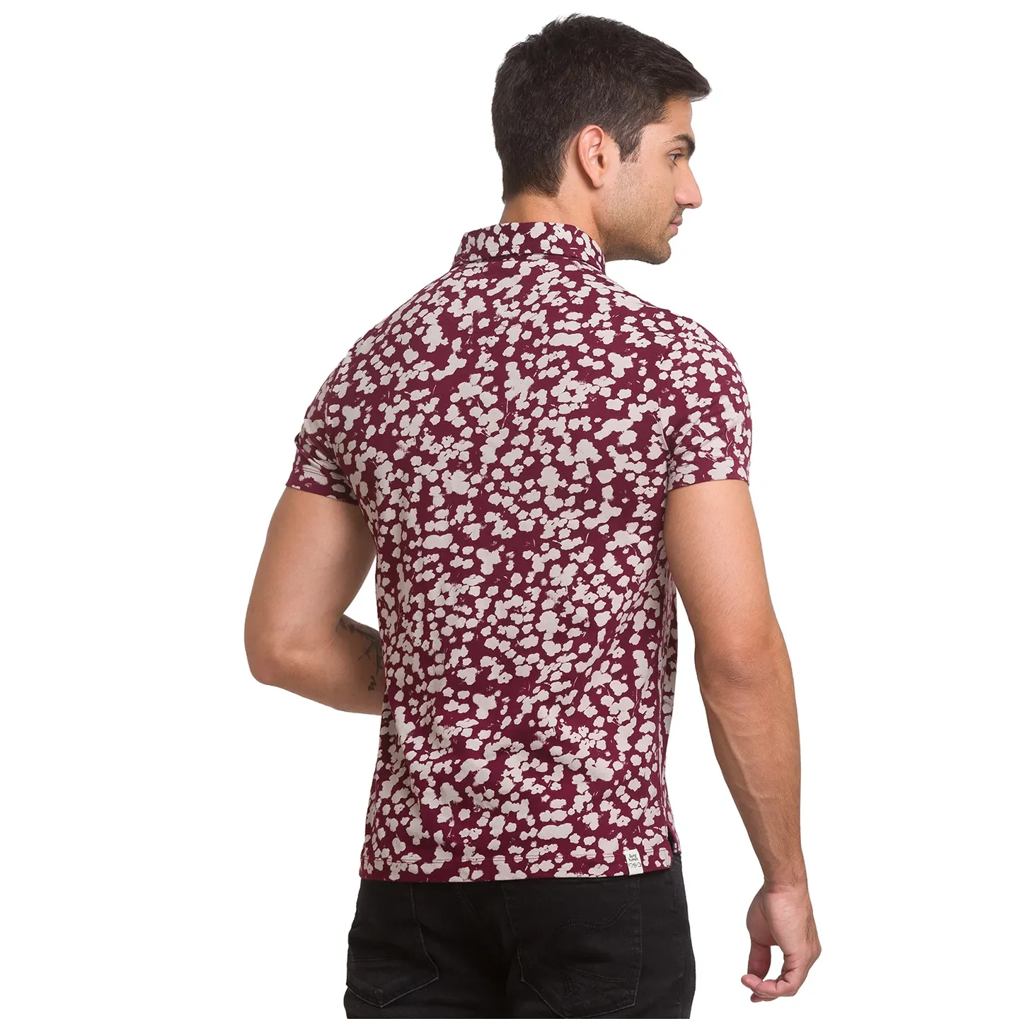 Red Slim Straight Fit Men's Polo T-Shirt by Being Human Clothing - Image 3