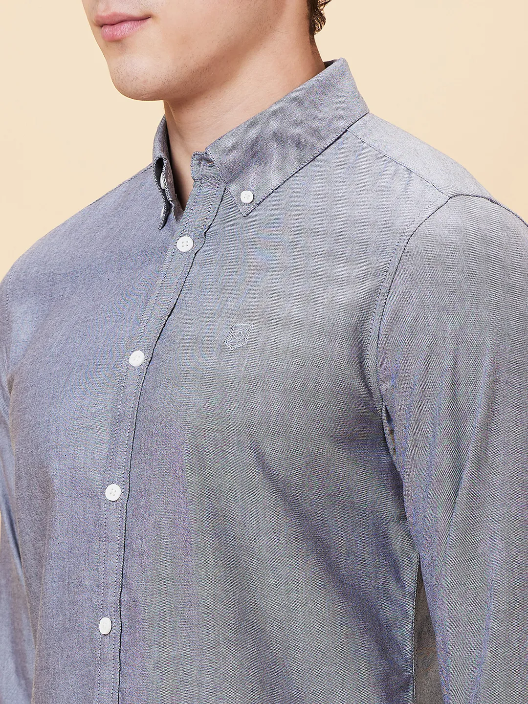 Black Slim Straight Fit Regular Collar Long Sleeves Men's Shirt by Being Human Clothing - Image 4