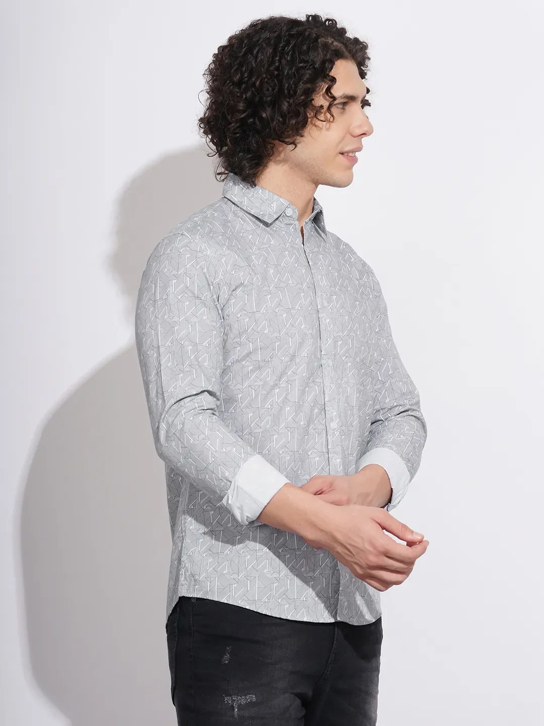Black Slim Fit Regular Collar Men's Shirt by Being Human Clothing - Image 2