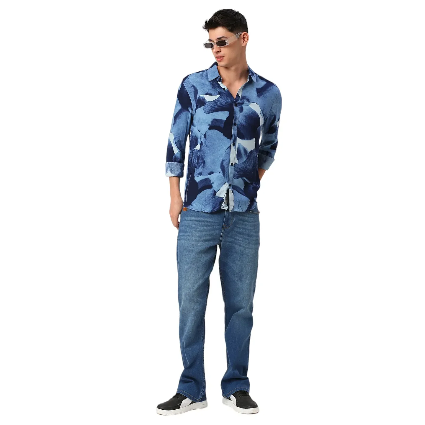 Off White Slim Fit Regular Collar Men's Shirt by Being Human Clothing - Image 6