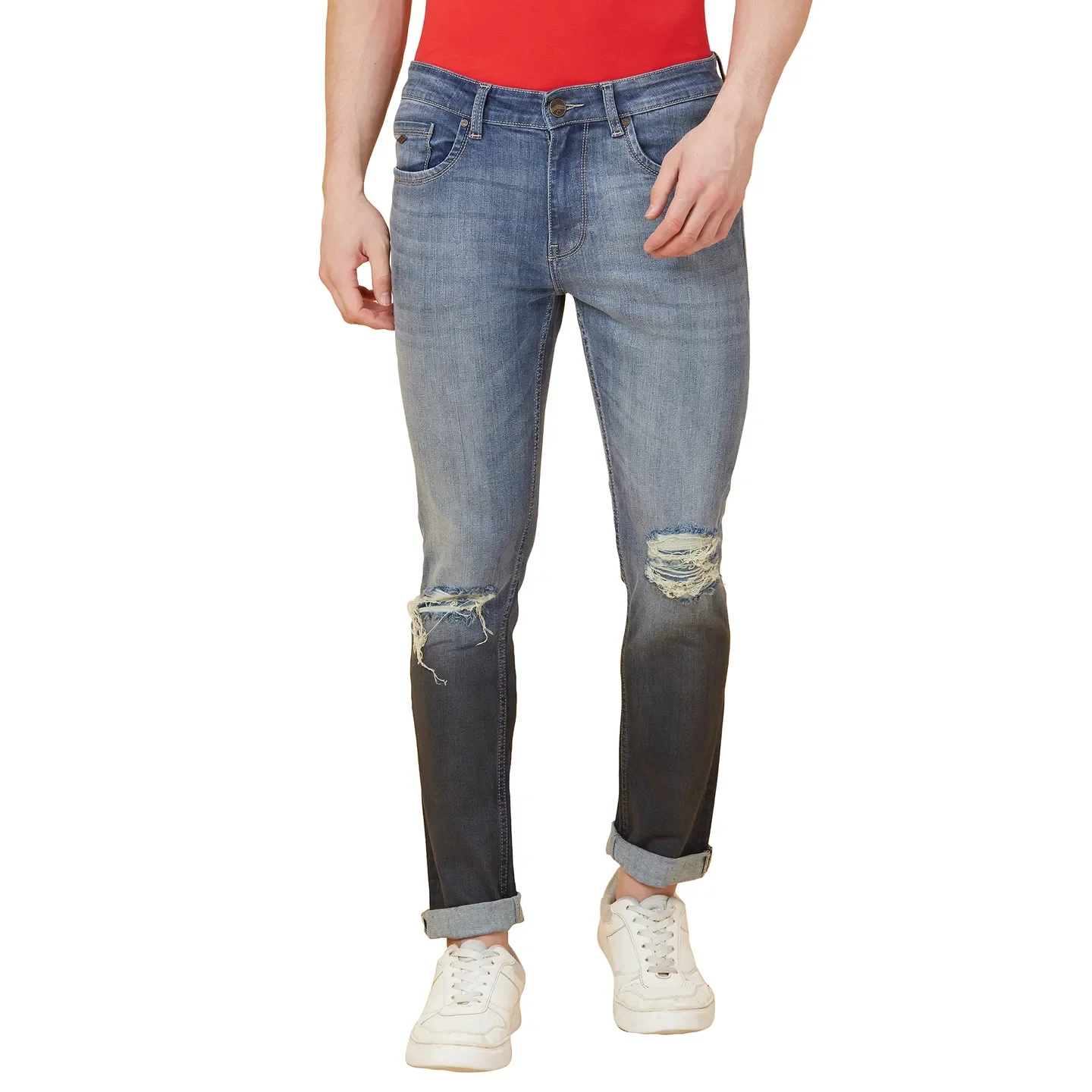 Teal Slim Fit Regular Collar Men's Shirt by Being Human Clothing