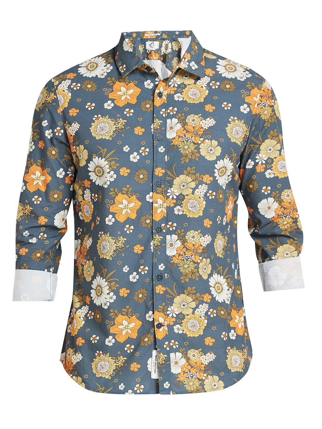 Teal Slim Fit Regular Collar Men's Shirt by Being Human Clothing - Image 7