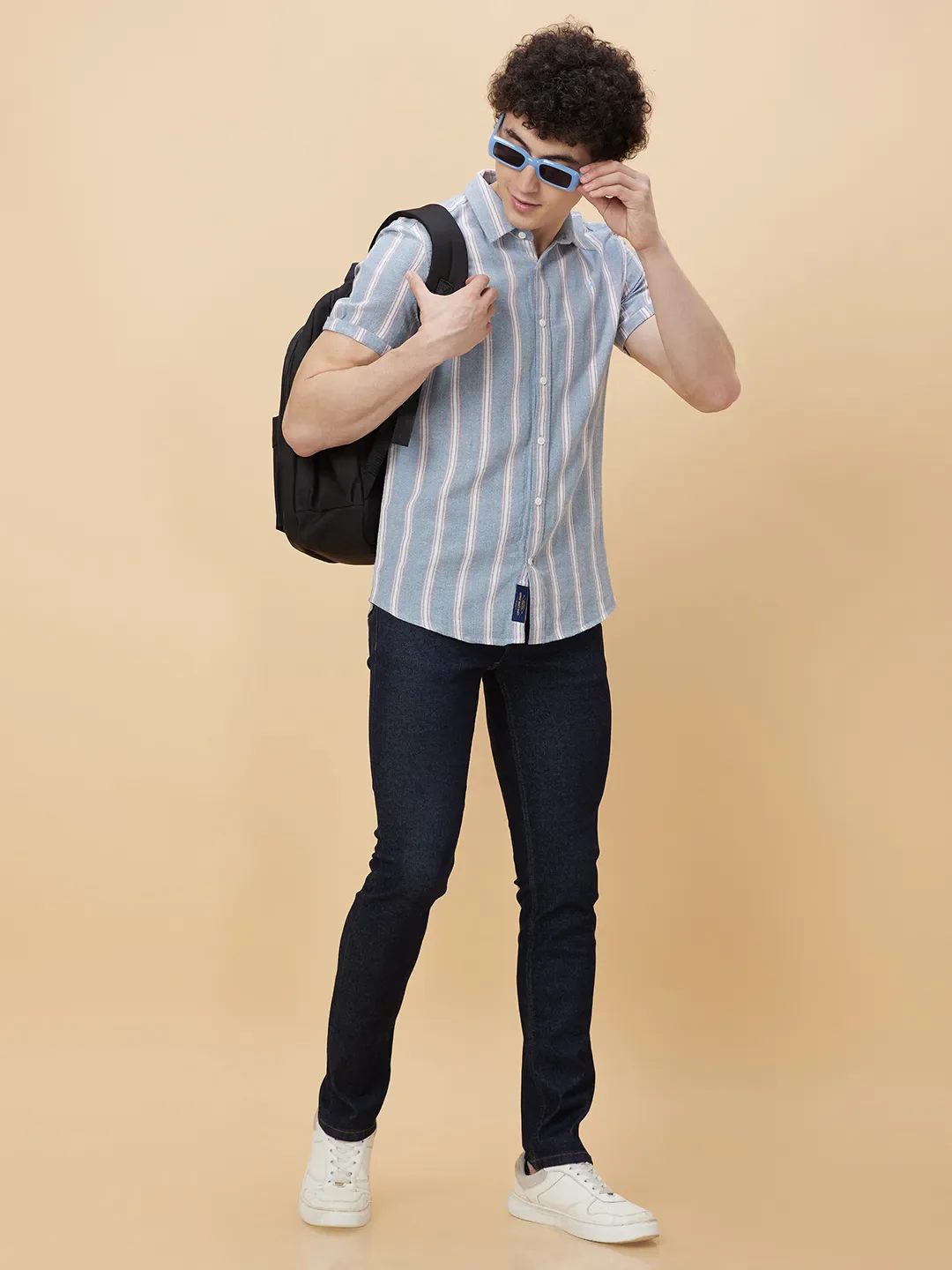 Dark Grey Slim Fit Regular Collar Men's Shirt by Being Human Clothing - Image 6