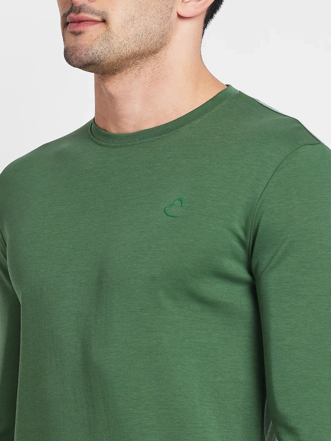 Green Slim Straight Fit Regular Collar Long Sleeves Men's Shirt by Being Human Clothing - Image 5