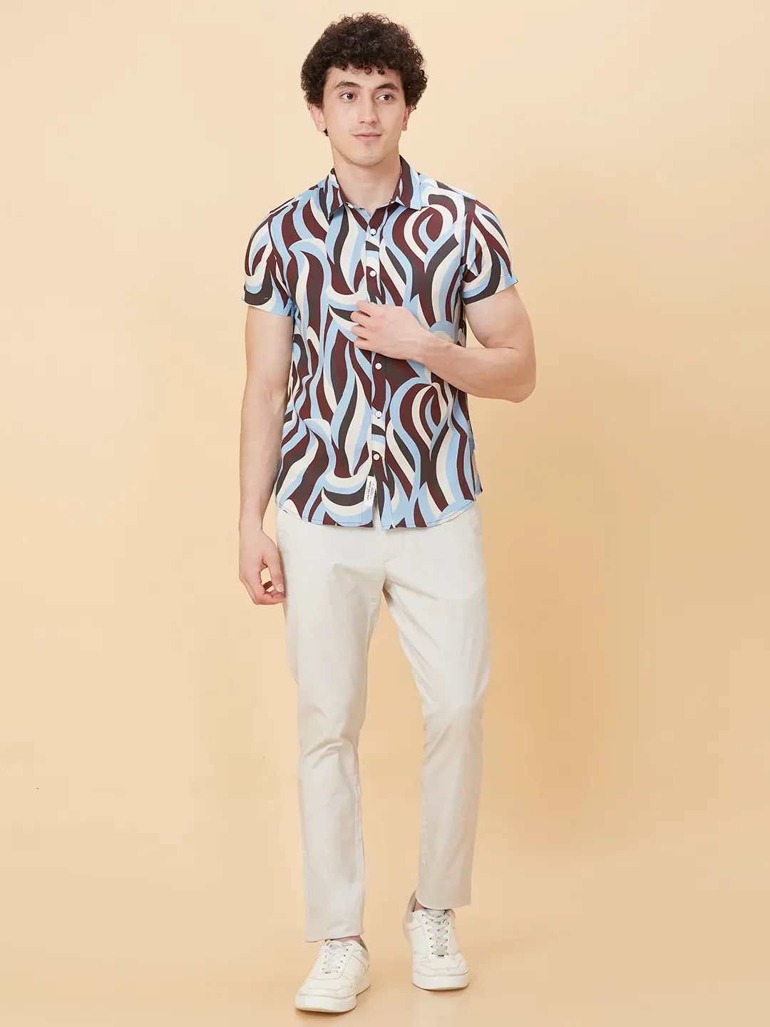 Light Blue Slim Fit Regular Collar Men's Shirt by Being Human Clothing - Image 2