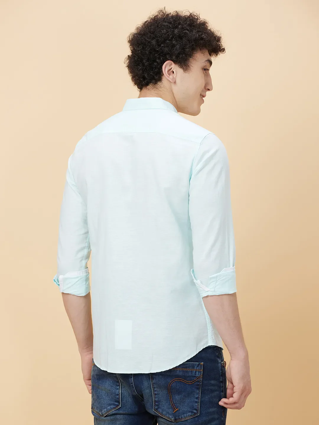 Mint Slim Fit Regular Collar Men's Shirt by Being Human Clothing - Image 4