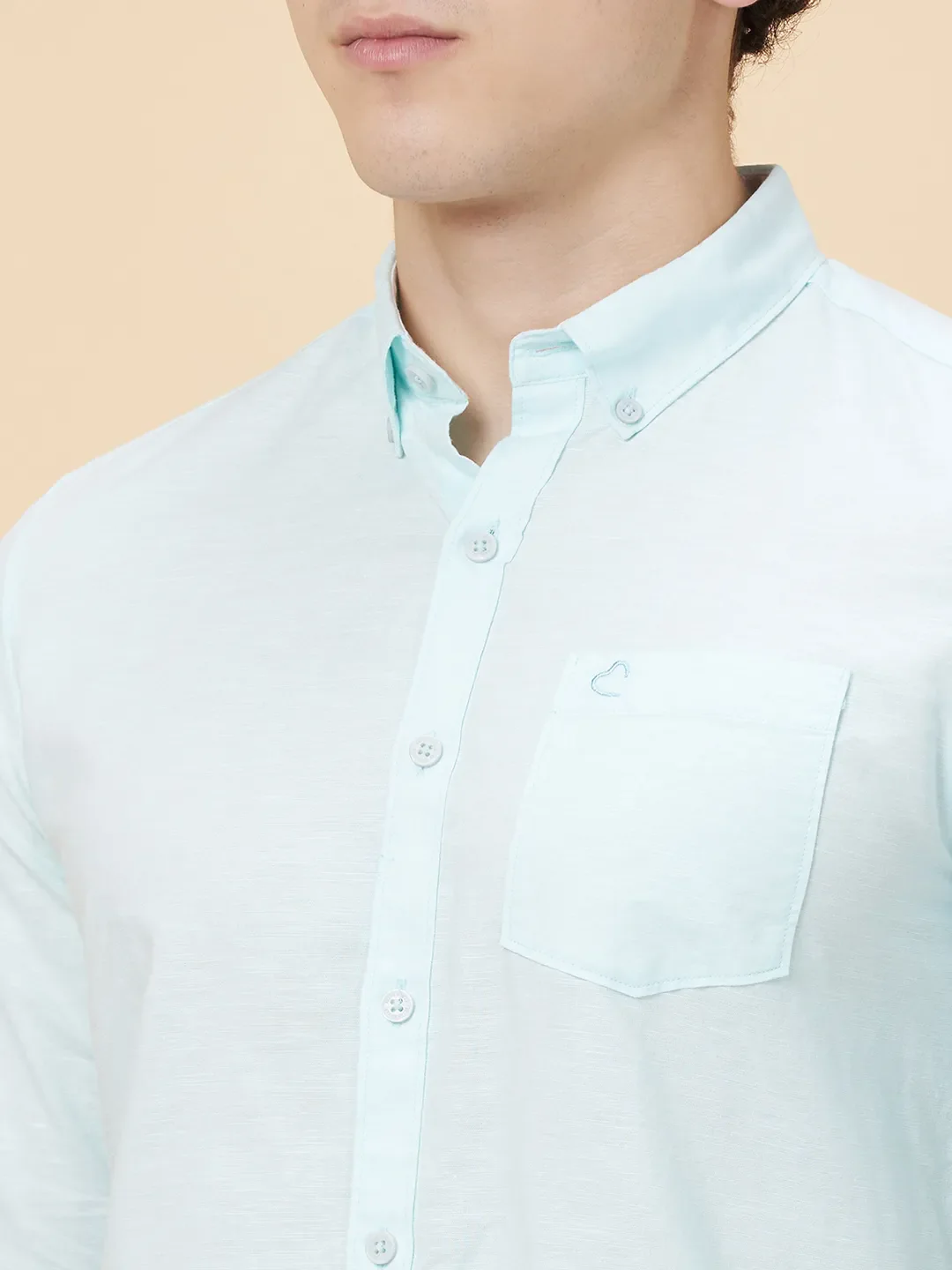 Mint Slim Fit Regular Collar Men's Shirt by Being Human Clothing - Image 5