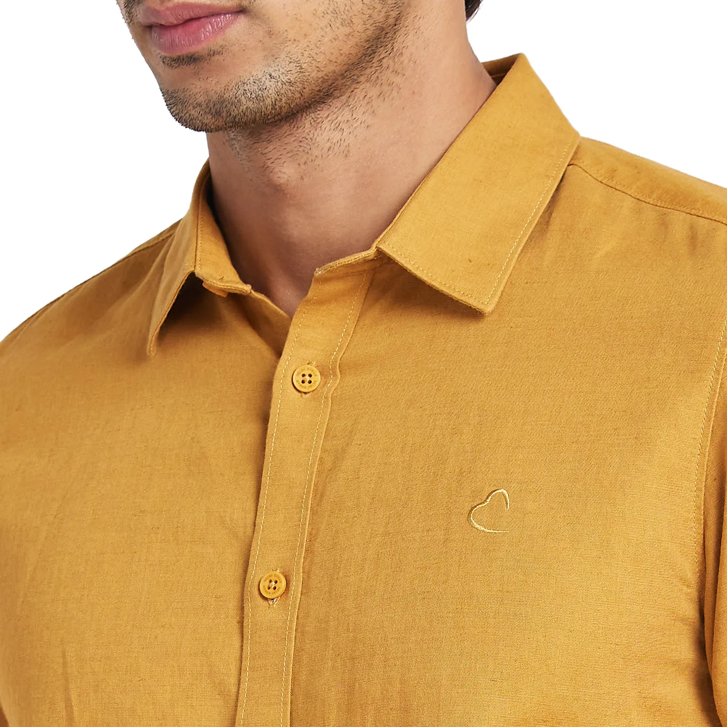 Mustard Slim Fit Regular Collar Men's Shirt by Being Human Clothing - Image 5