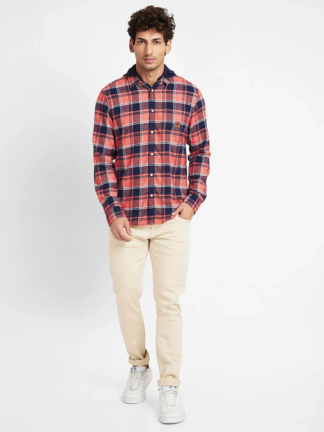 Navy Slim Fit Regular Collar Men's Shirt by Being Human Clothing - Image 2