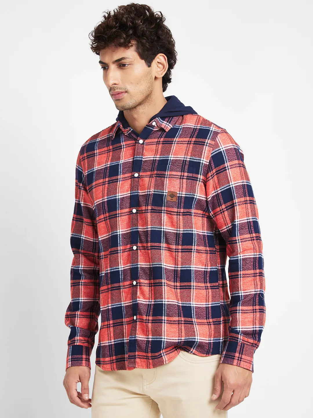 Navy Slim Fit Regular Collar Men's Shirt by Being Human Clothing - Image 3