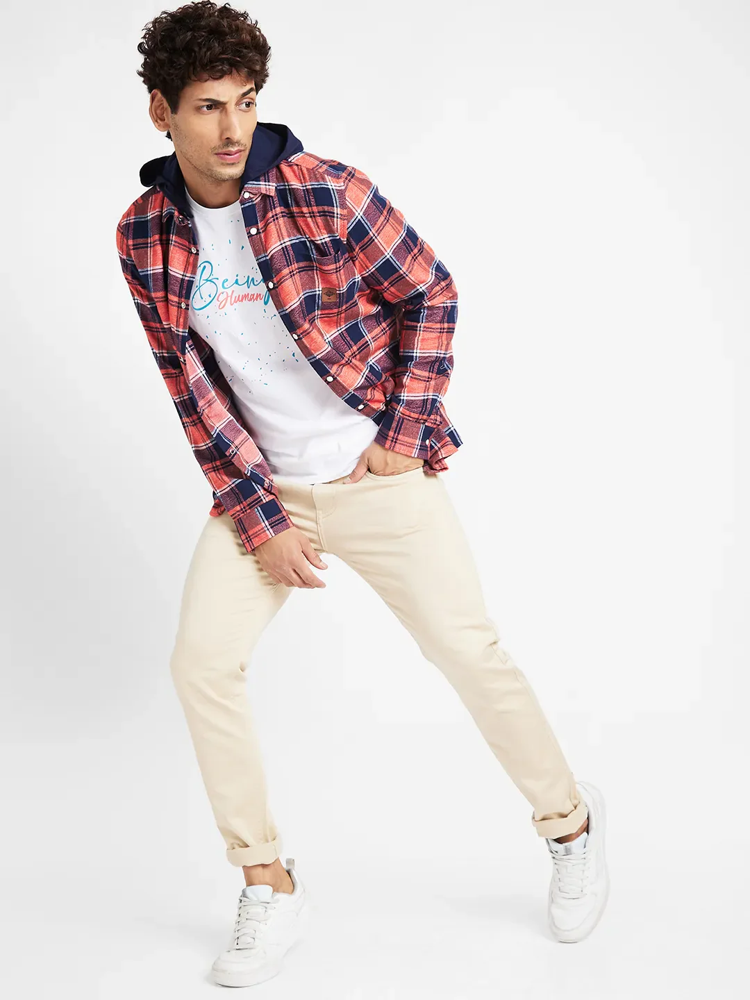 Navy Slim Fit Regular Collar Men's Shirt by Being Human Clothing - Image 6