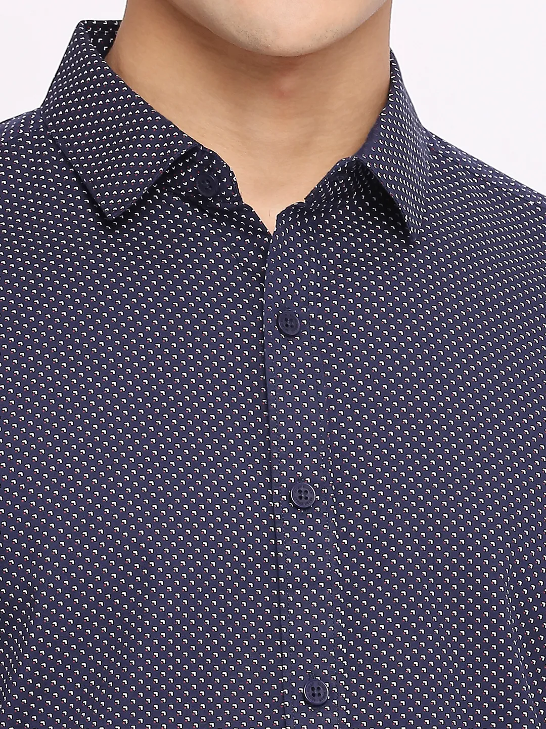 Navy Slim Fit Regular Collar Men's Shirt by Being Human Clothing - Image 5