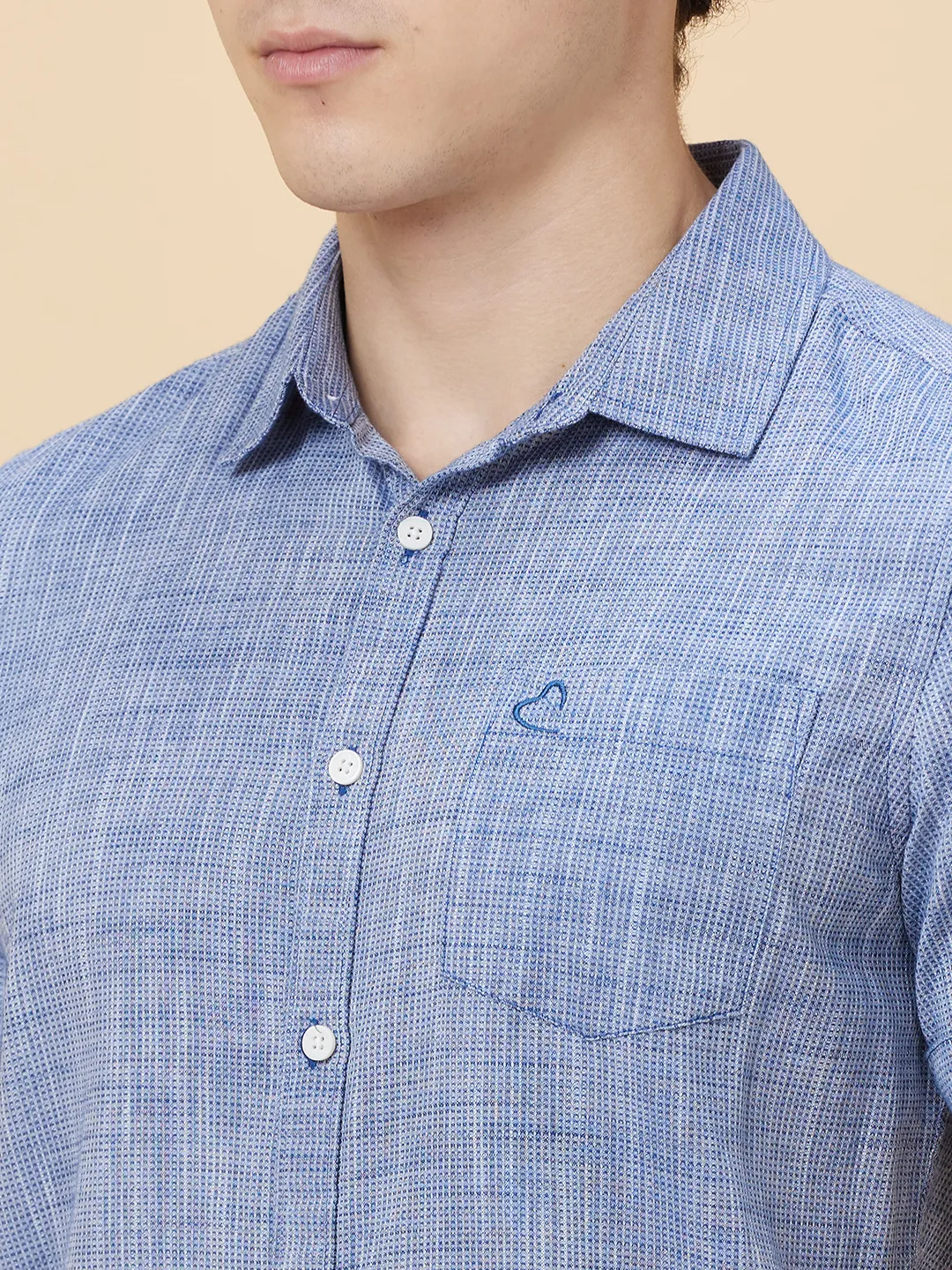 Navy Slim Fit Regular Collar Men's Shirt by Being Human Clothing - Image 5