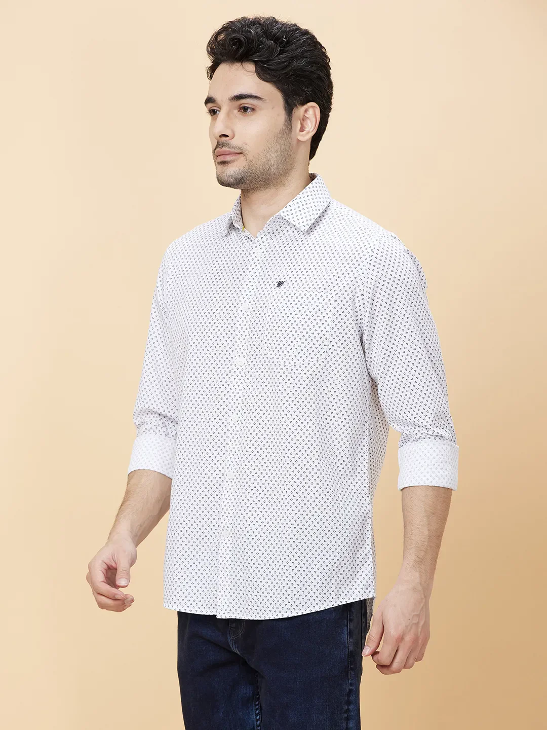 Navy Slim Fit Regular Collar Men's Shirt by Being Human Clothing - Image 3