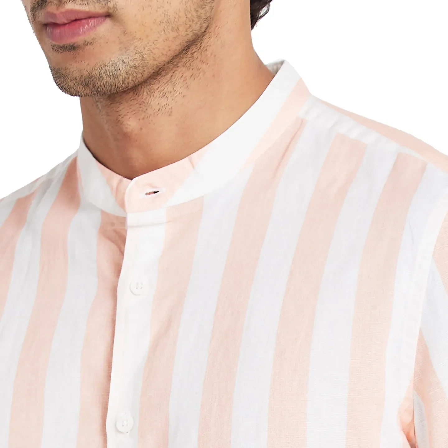 orange Slim Straight Fit Regular Collar Short Sleeves Men's Shirt by Being Human Clothing - Image 5