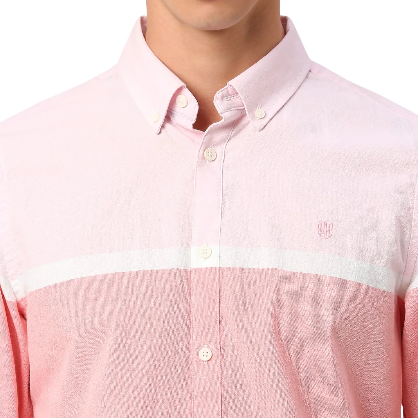 Pink Slim Fit Regular Collar Men's Shirt by Being Human Clothing - Image 2