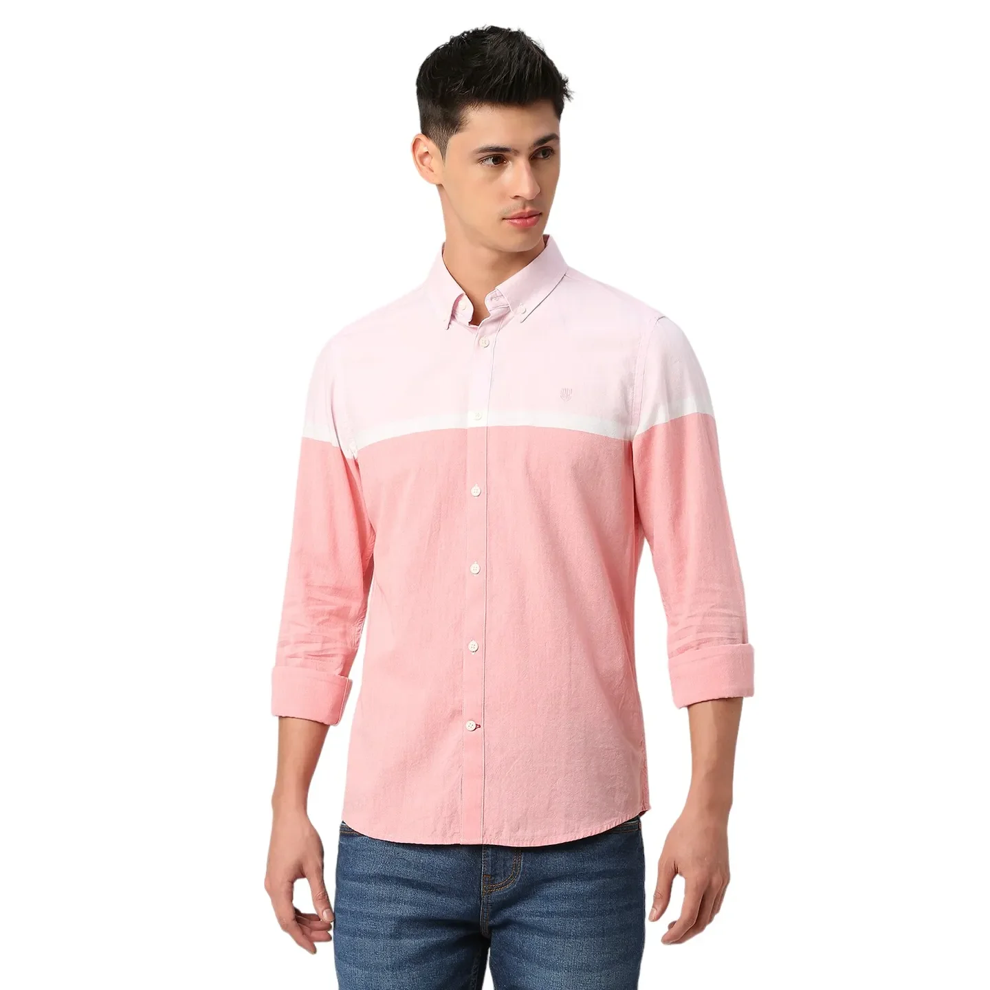 Pink Slim Fit Regular Collar Men's Shirt by Being Human Clothing - Image 6