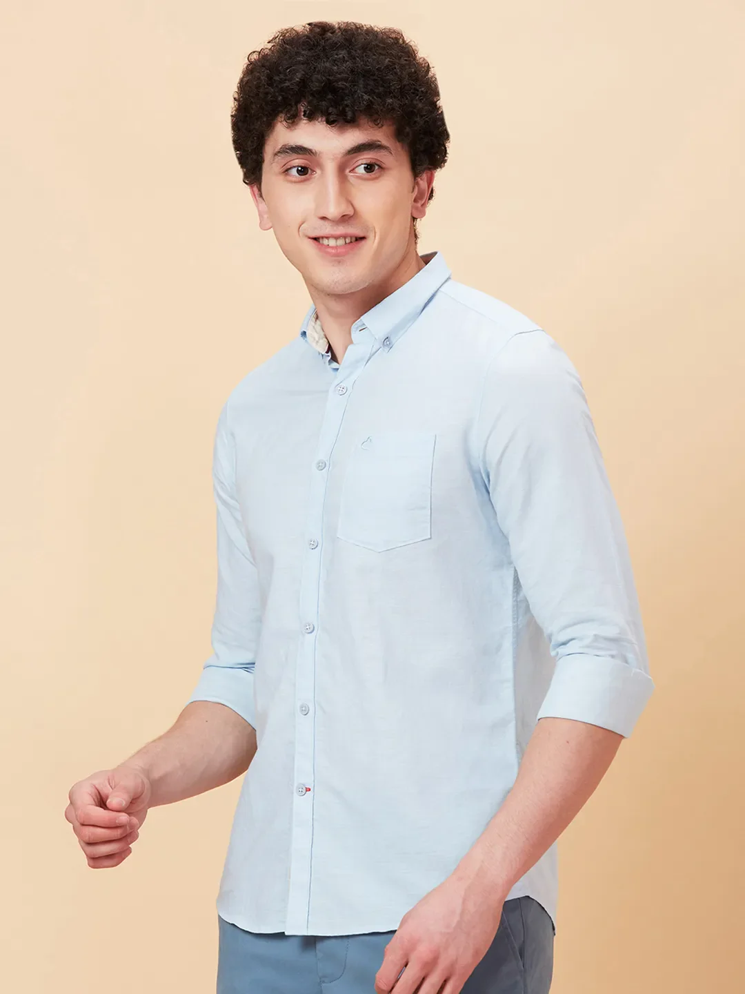 Sky Slim Fit Regular Collar Men's Shirt by Being Human Clothing - Image 4