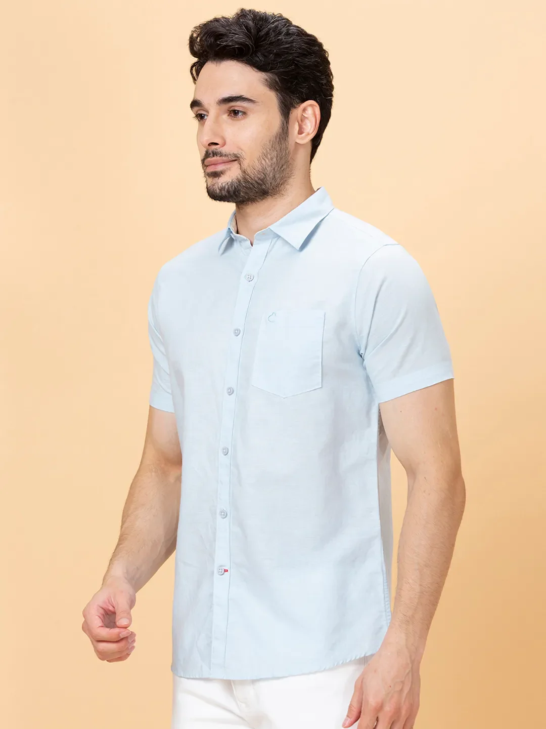 Sky Slim Fit Regular Collar Men's Shirt by Being Human Clothing - Image 4