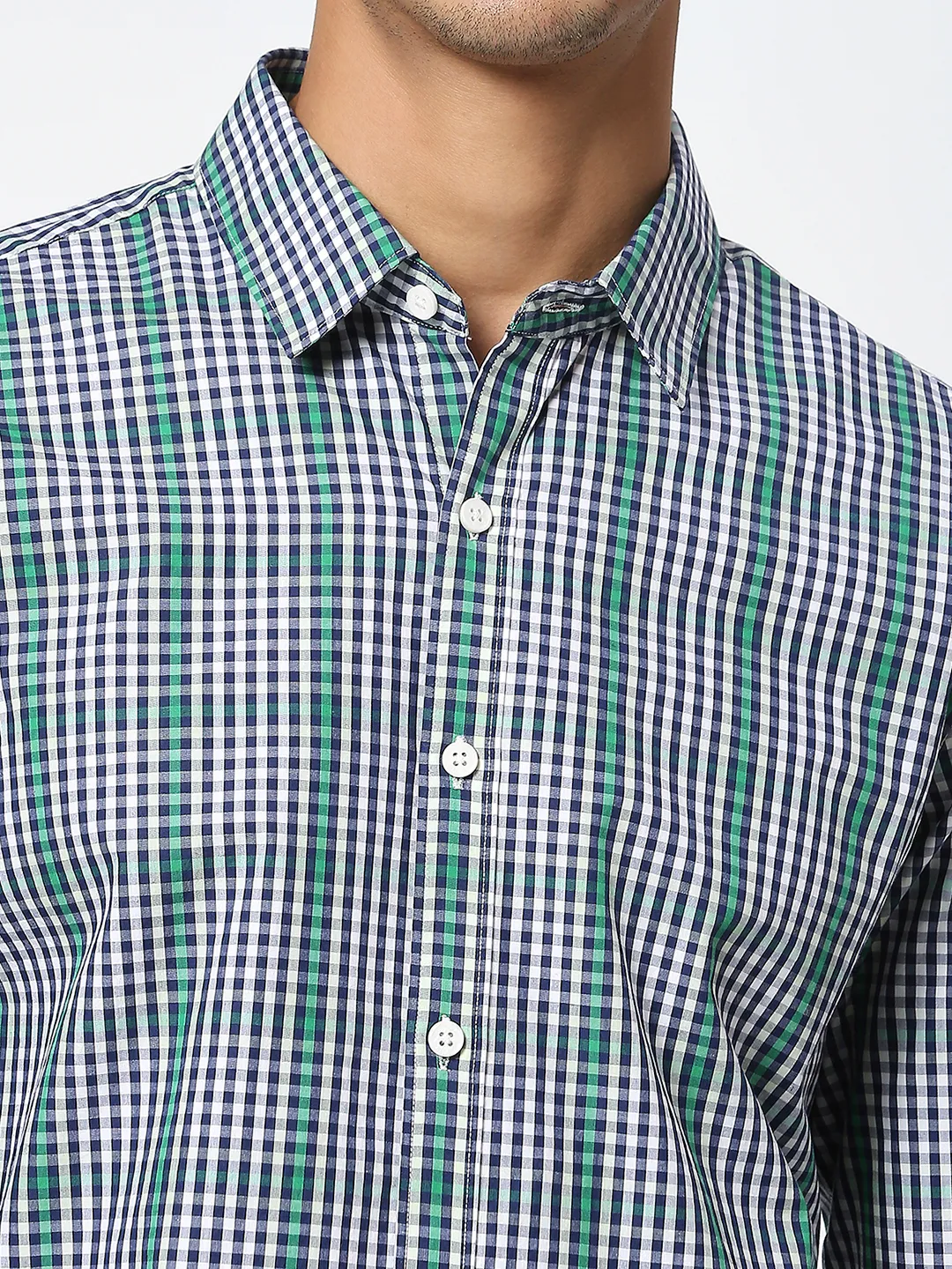 White Slim Fit Regular Collar Men's Shirt by Being Human Clothing - Image 5
