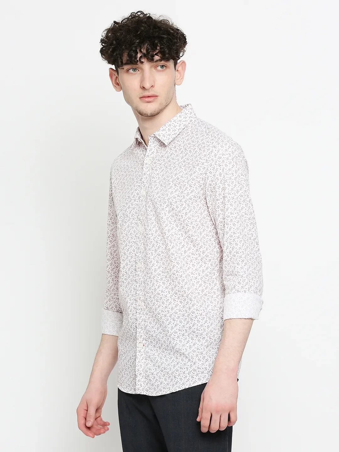 White Slim Fit Regular Collar Men's Shirt by Being Human Clothing - Image 2
