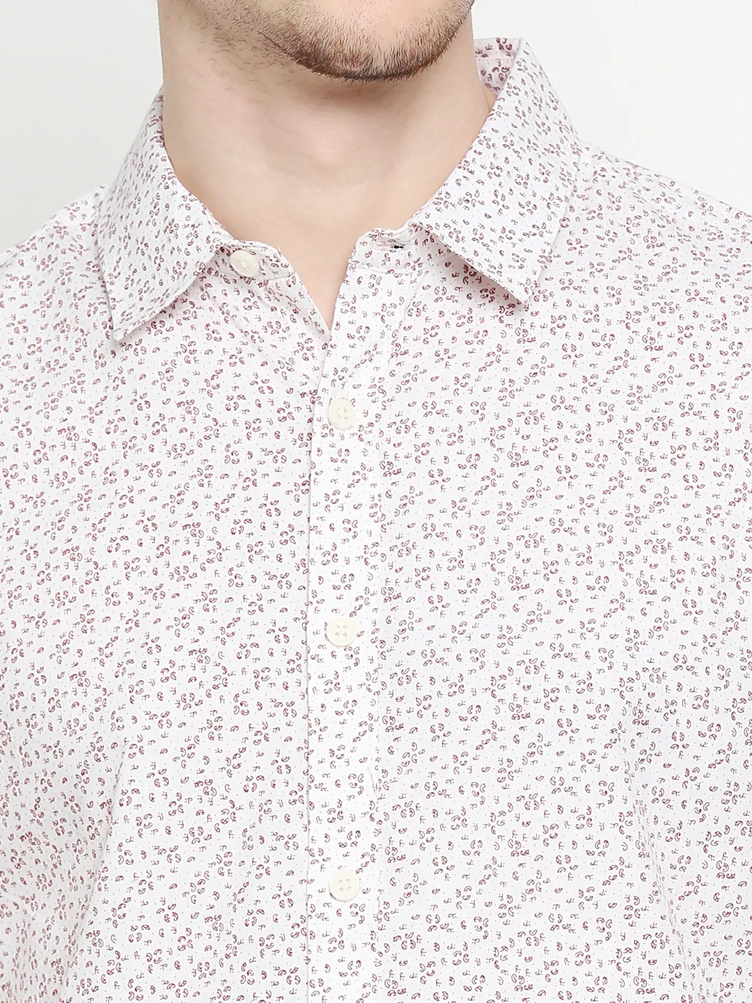 White Slim Fit Regular Collar Men's Shirt by Being Human Clothing - Image 5