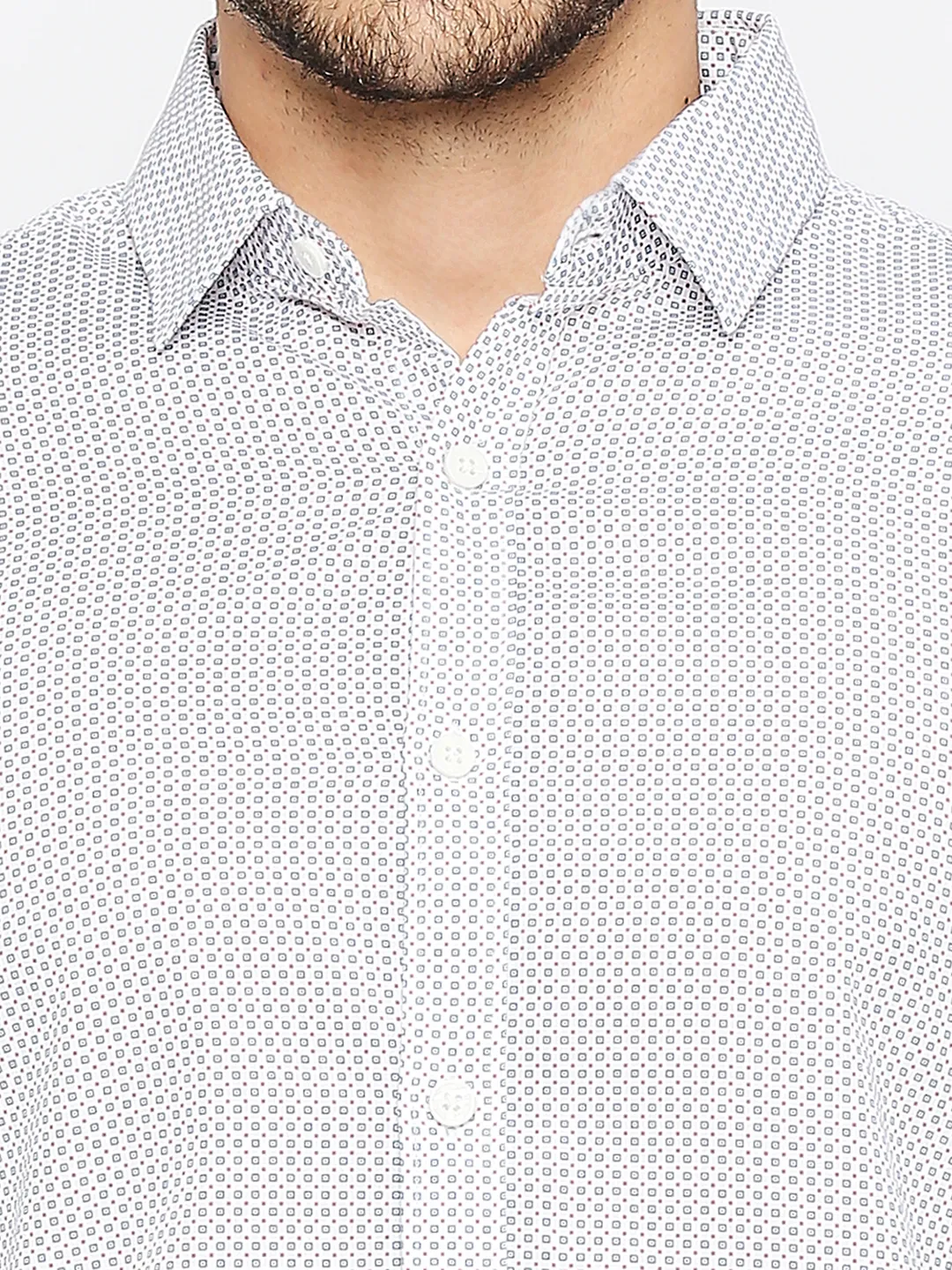 White Slim Fit Regular Collar Men's Shirt by Being Human Clothing - Image 5