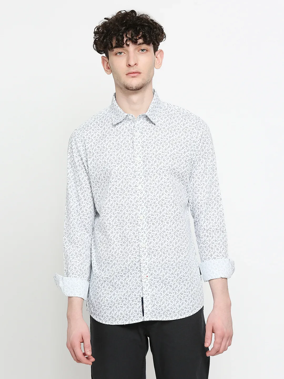 White Slim Fit Regular Collar Men's Shirt by Being Human Clothing