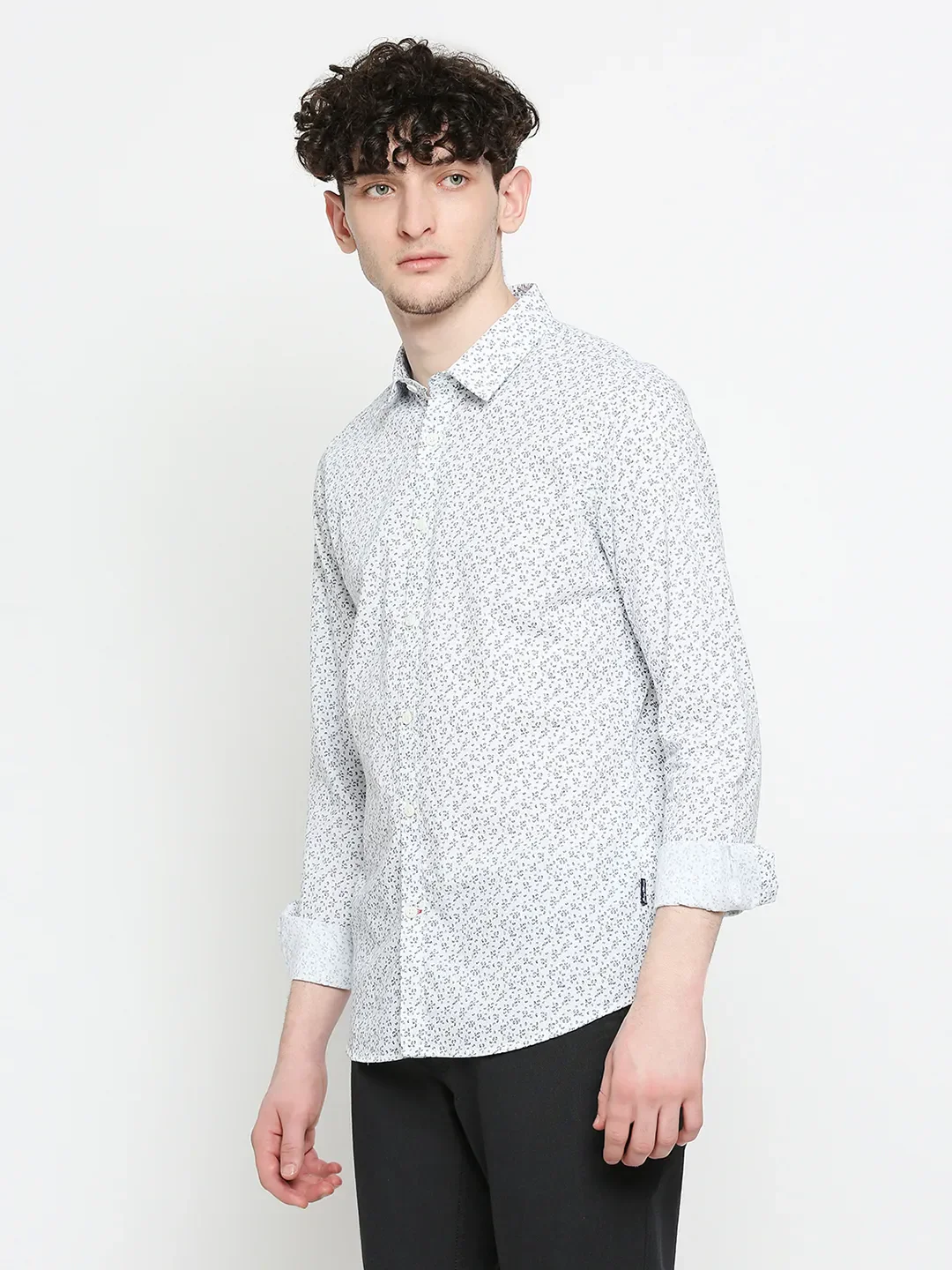 White Slim Fit Regular Collar Men's Shirt by Being Human Clothing - Image 2