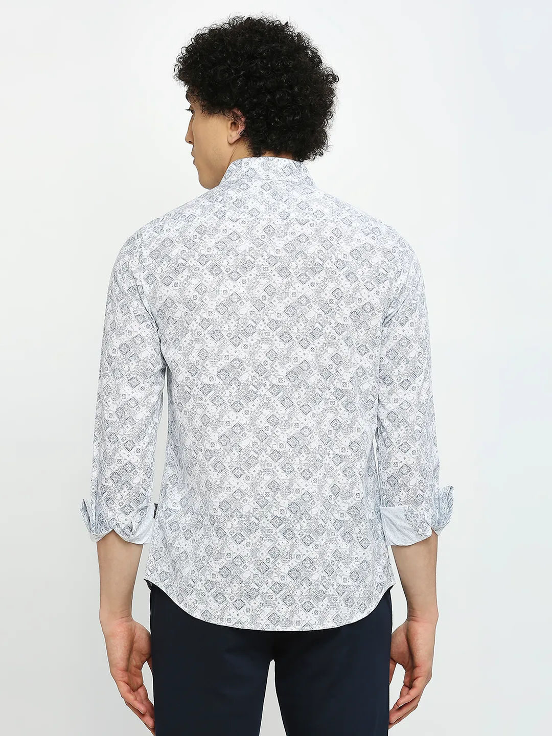 White Slim Fit Regular Collar Men's Shirt by Being Human Clothing - Image 4