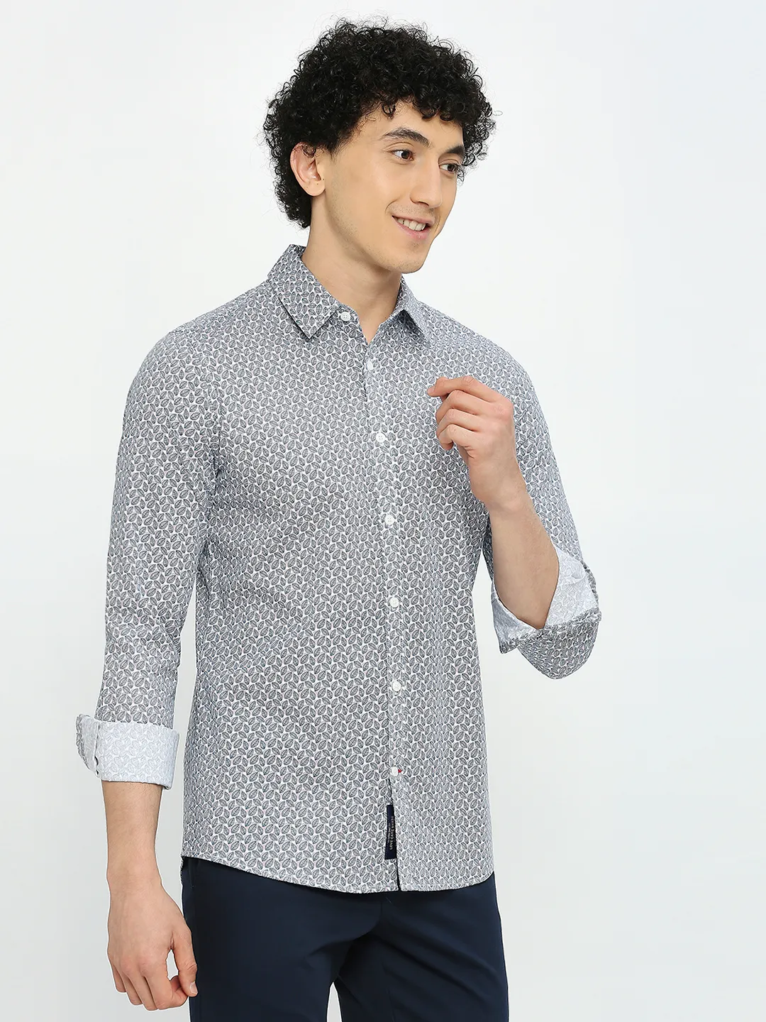 White Slim Fit Regular Collar Men's Shirt by Being Human Clothing - Image 3