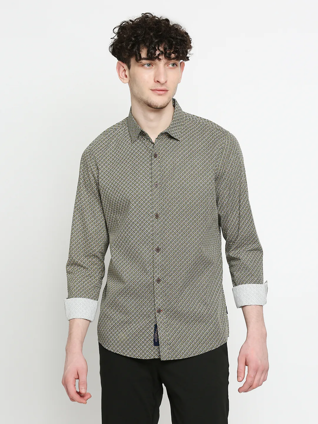 White Slim Fit Regular Collar Men's Shirt by Being Human Clothing