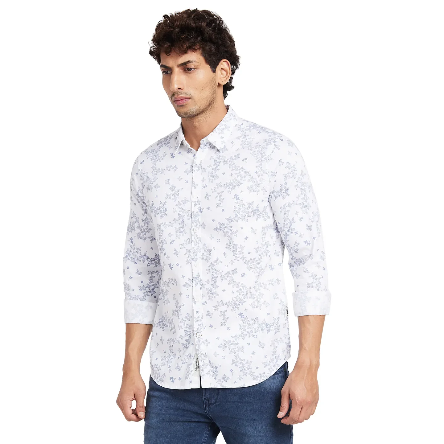 White Slim Fit Regular Collar Men's Shirt by Being Human Clothing - Image 2