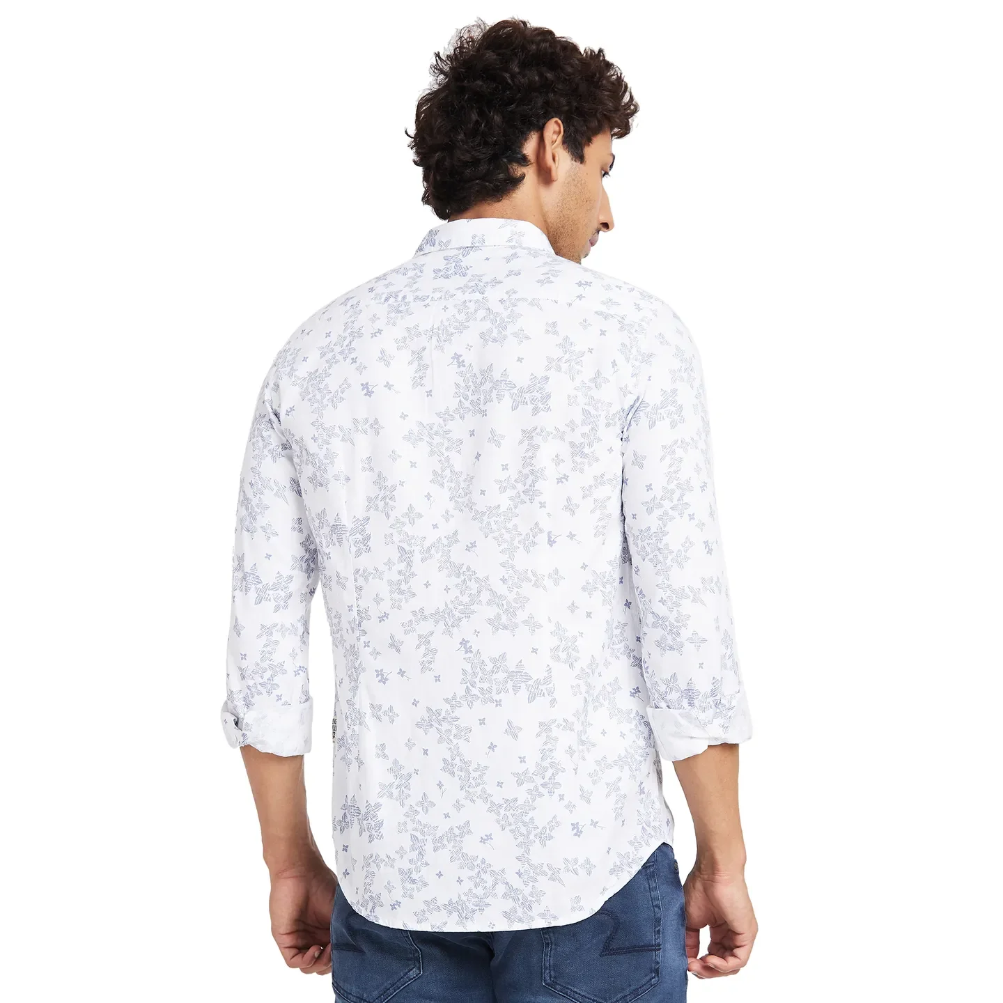 White Slim Fit Regular Collar Men's Shirt by Being Human Clothing - Image 3