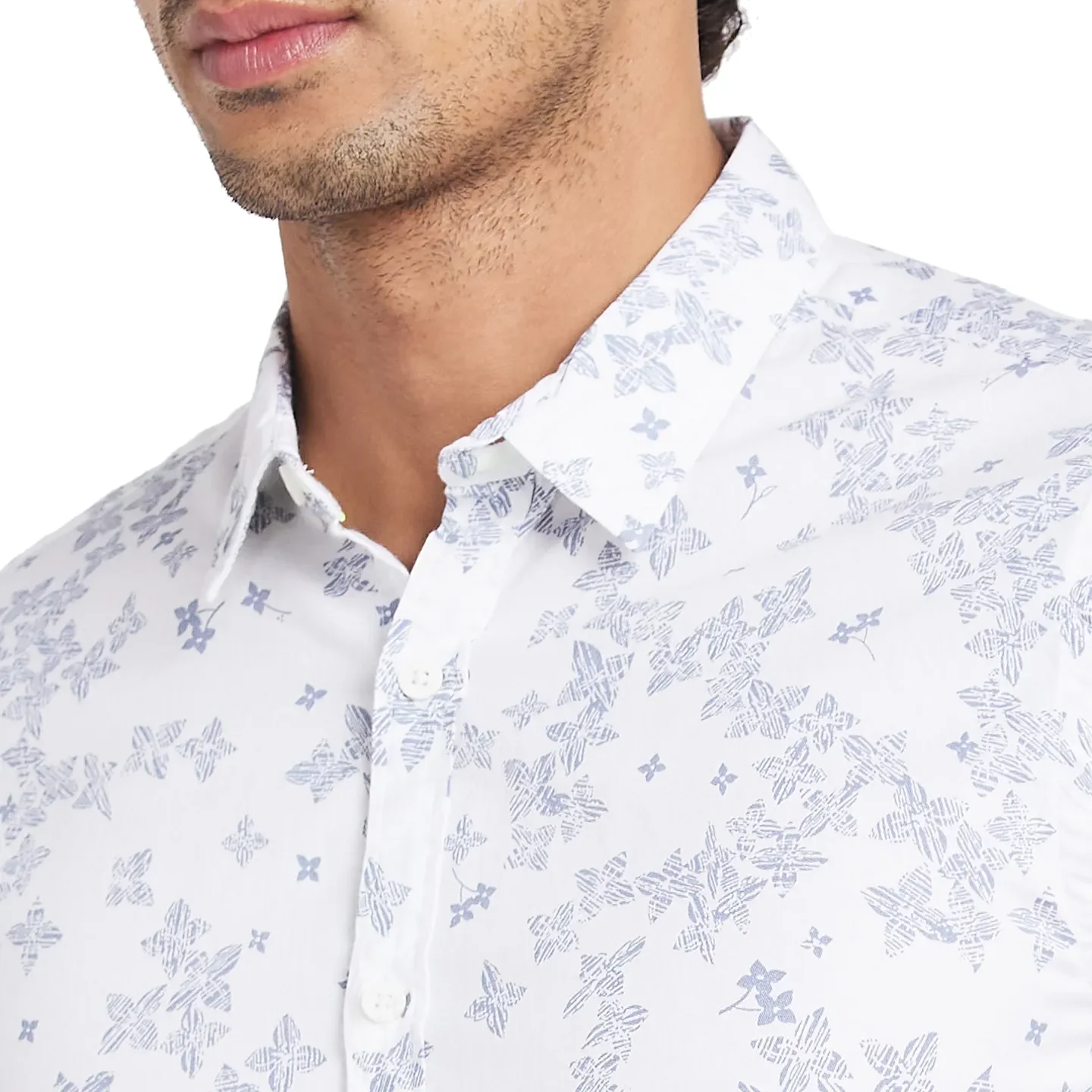 White Slim Fit Regular Collar Men's Shirt by Being Human Clothing - Image 4