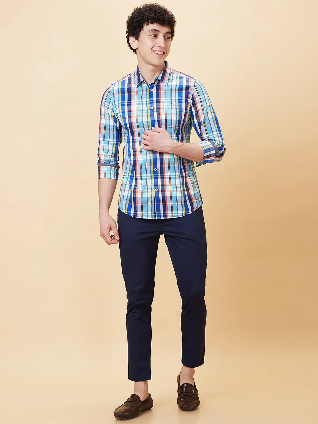 White Slim Fit Regular Collar Men's Shirt by Being Human Clothing - Image 5