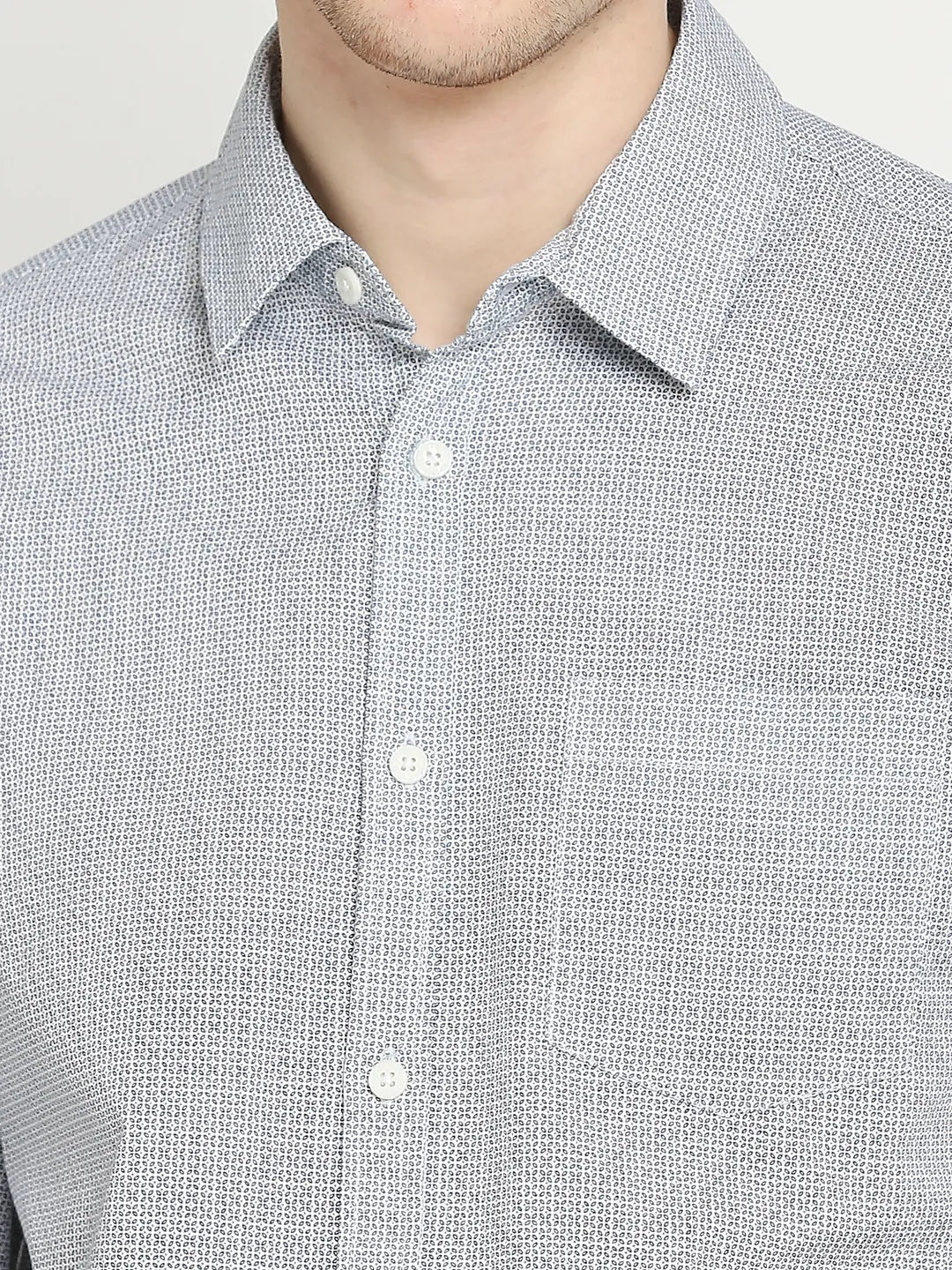 White Slim Straight Fit Regular Collar Long Sleeves Men's Shirt by Being Human Clothing - Image 5