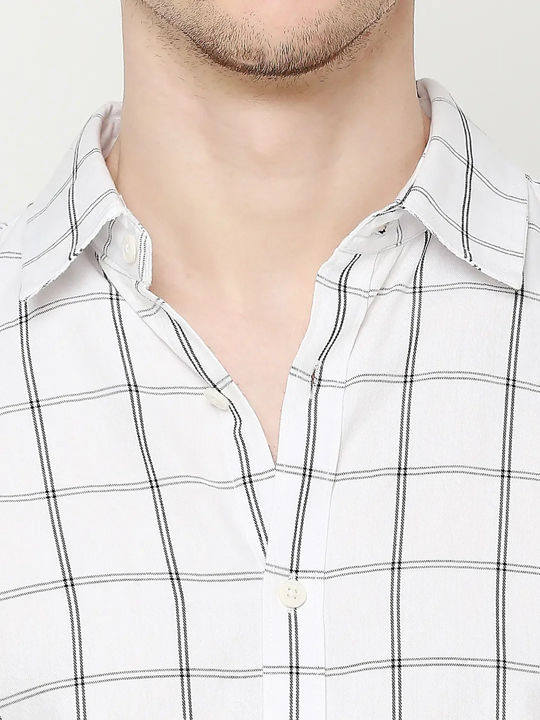 White Slim Straight Fit Regular Collar Long Sleeves Men's Shirt by Being Human Clothing - Image 5