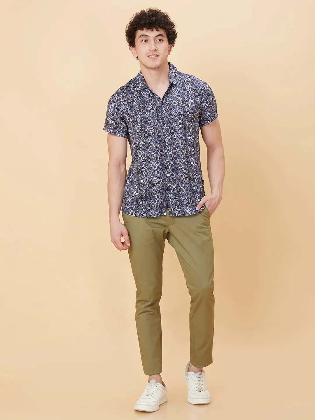 White Slim Fit Regular Collar Men's Shirt by Being Human Clothing - Image 2