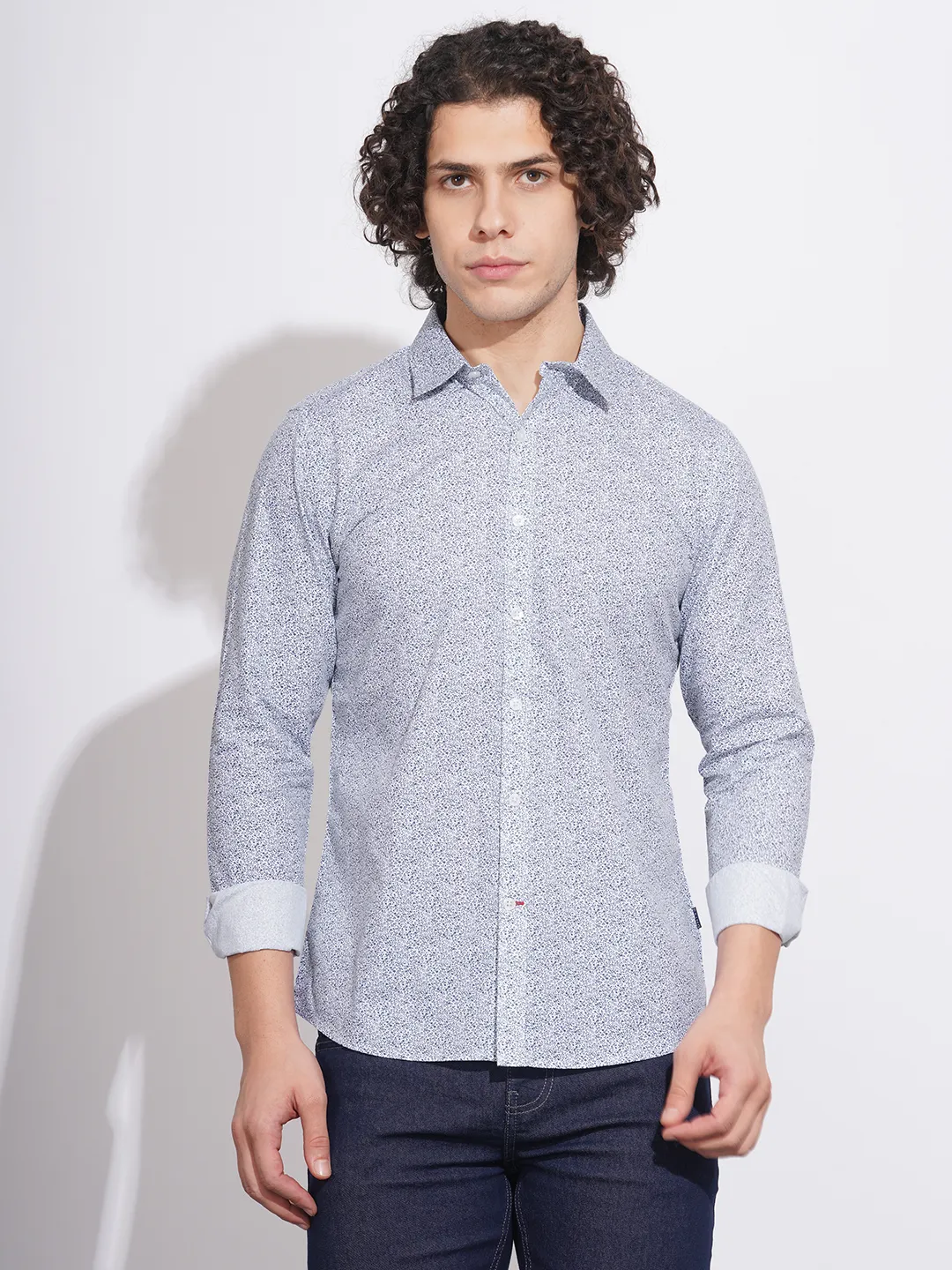White Slim Fit Regular Collar Men's Shirt by Being Human Clothing