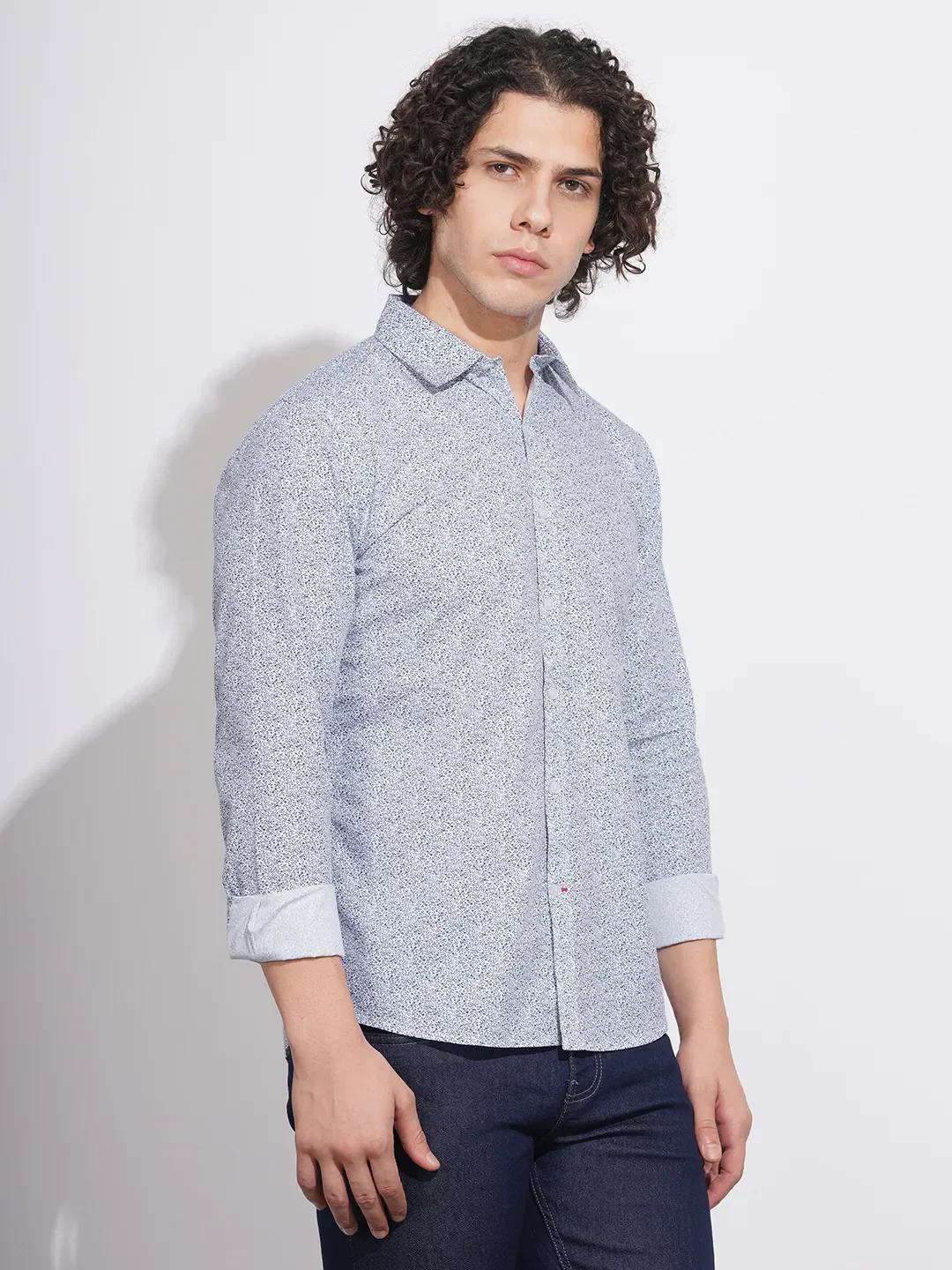 White Slim Fit Regular Collar Men's Shirt by Being Human Clothing - Image 2