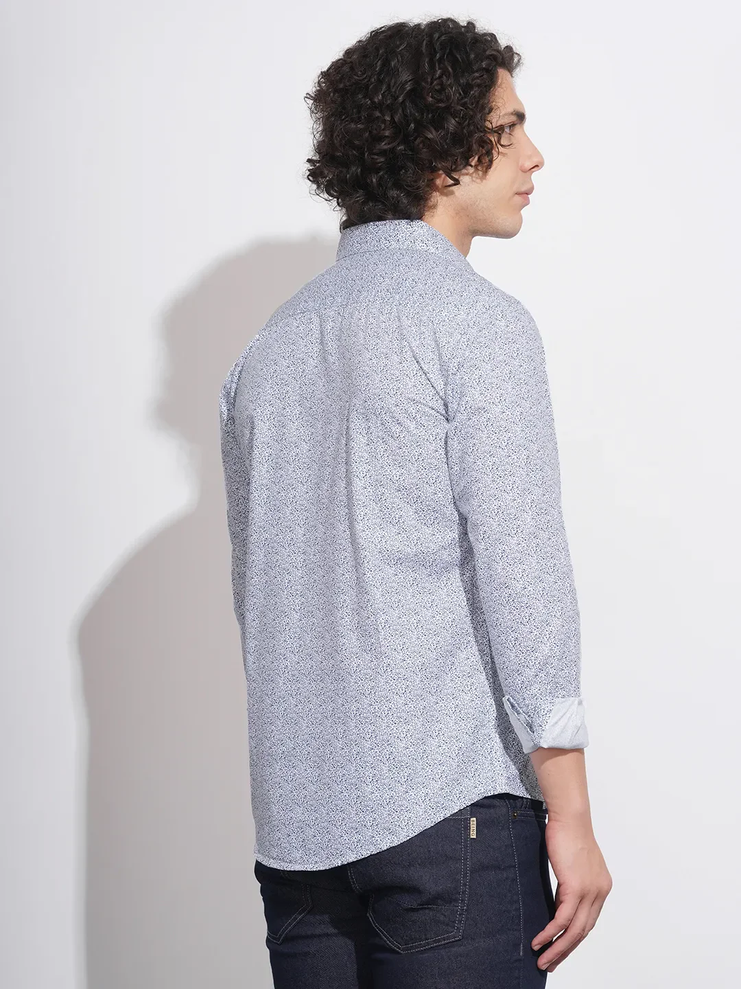White Slim Fit Regular Collar Men's Shirt by Being Human Clothing - Image 3