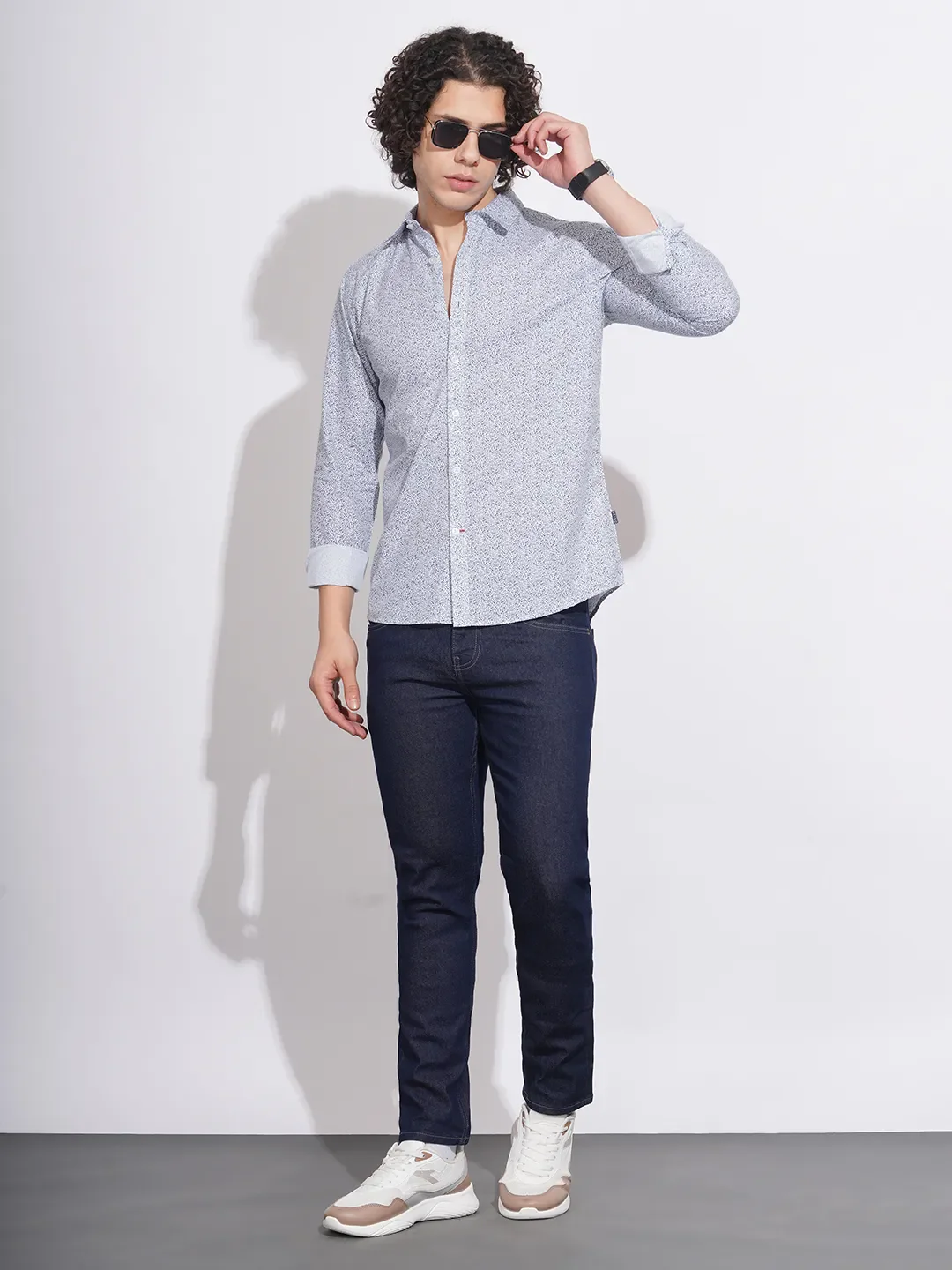 White Slim Fit Regular Collar Men's Shirt by Being Human Clothing - Image 4