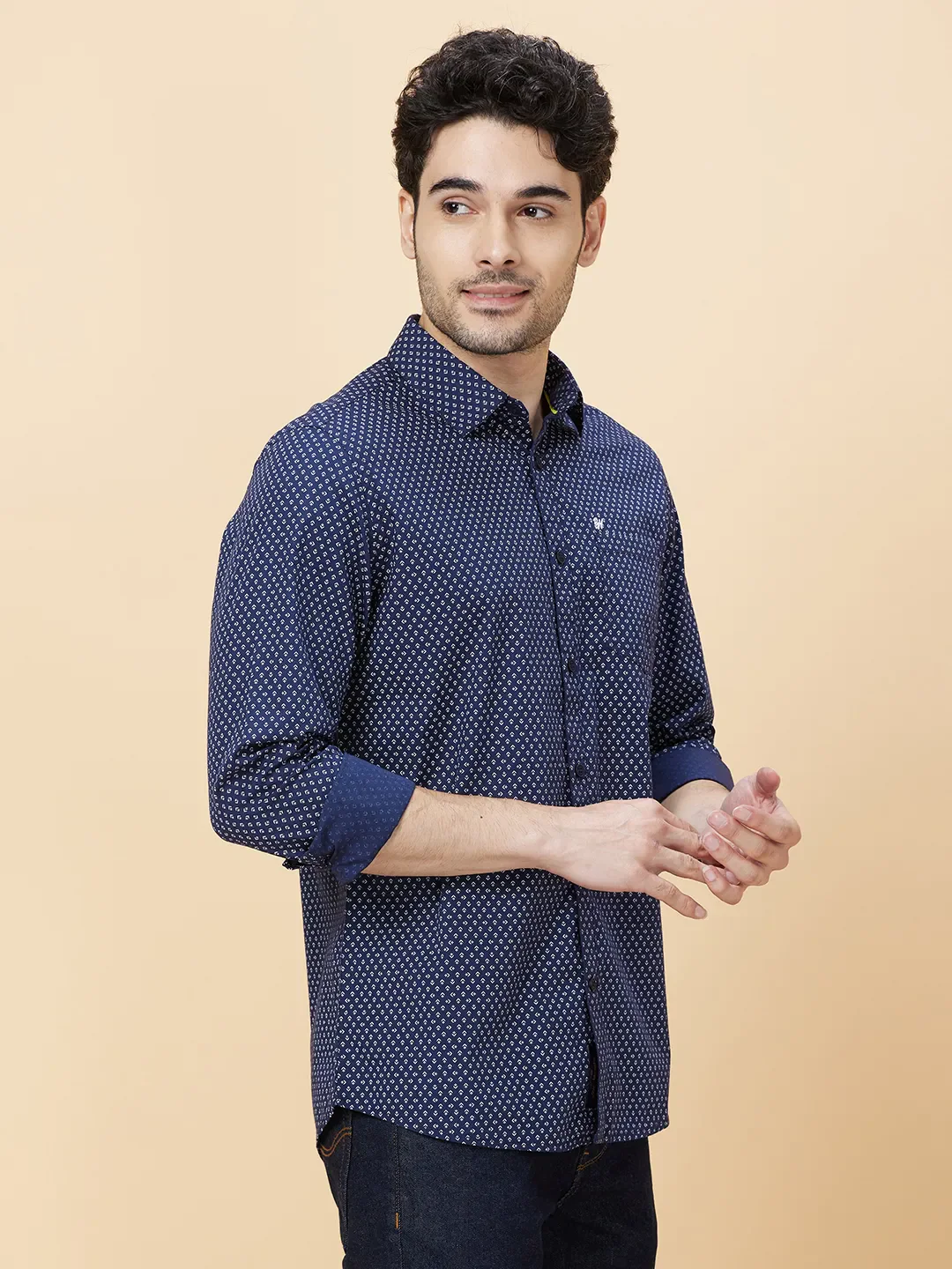 White Slim Fit Regular Collar Men's Shirt by Being Human Clothing - Image 3