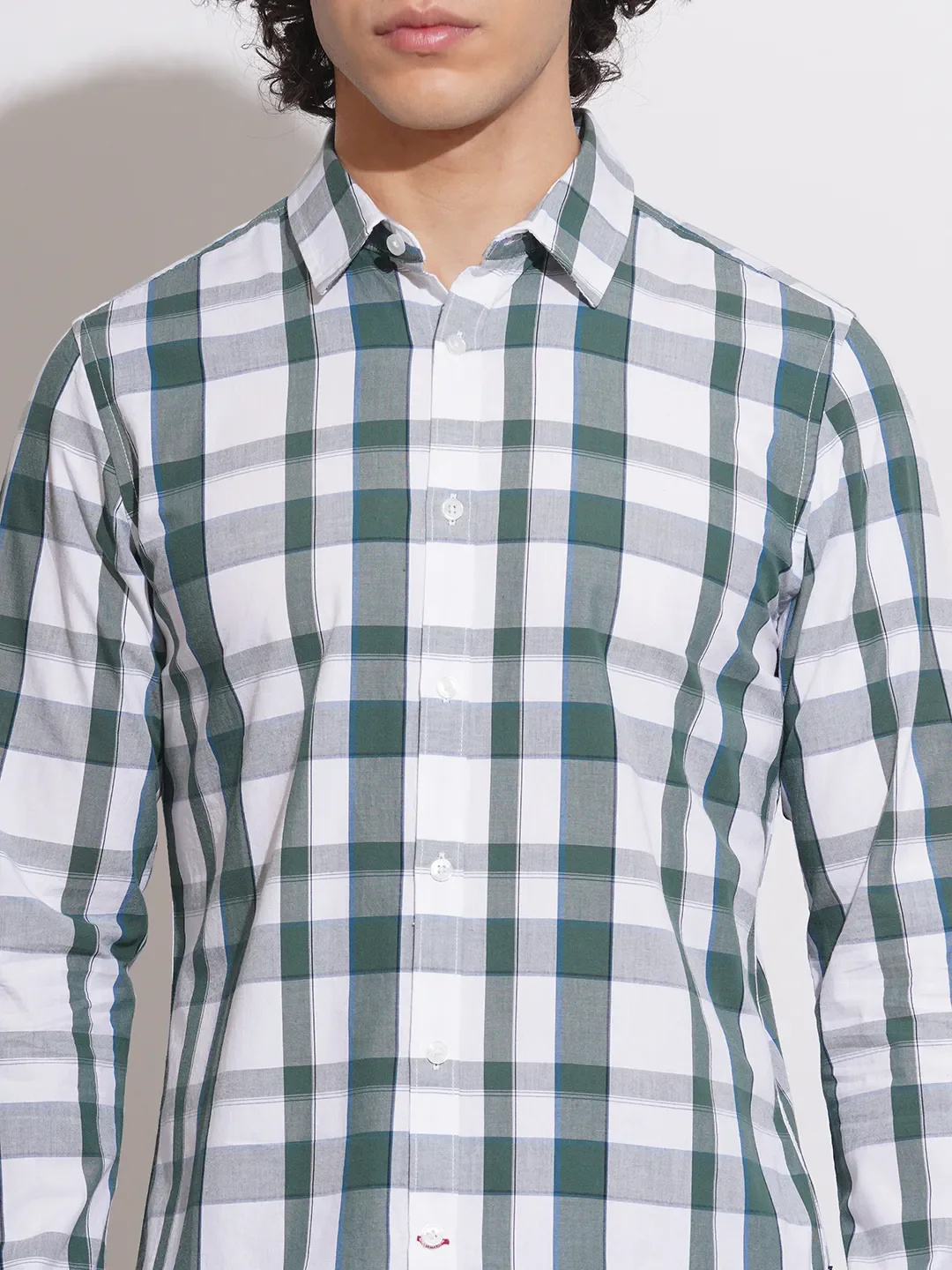 White Slim Straight Fit Regular Collar Long Sleeves Men's Shirt by Being Human Clothing - Image 5