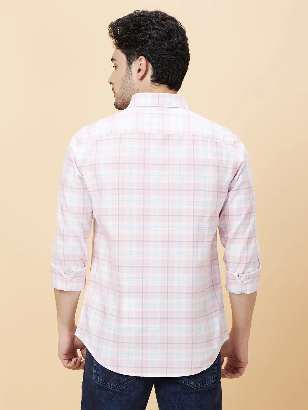White Slim Fit Regular Collar Men's Shirt by Being Human Clothing - Image 4